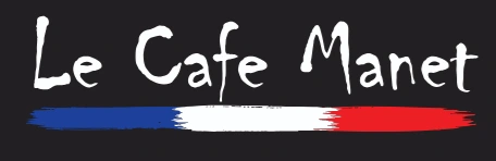 Unisex čierna polokošeľa s logom Le Cafe Manet 1