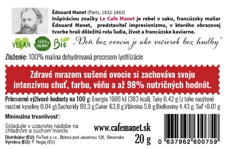 Mrazom sušené ovocie MALINA - lyofilizované 2