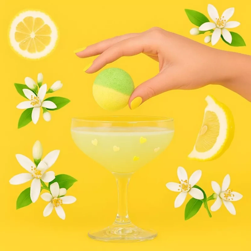 Nealkoholická kokteilová bomba s citrónom a pomarančovým kvetom 39g