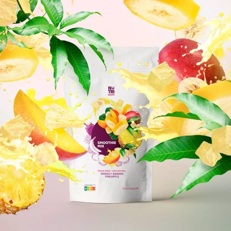 Smoothie instantný nápoj z lyofilizovaného ovocia - Mix BANÁN, MANGO, ANANÁS (500ml / 21g) 3