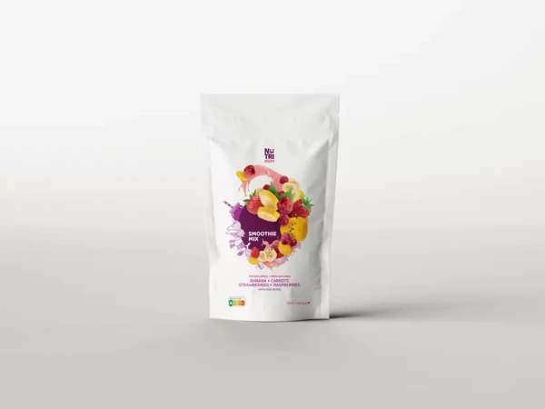 Smoothie instantný lyofilizovaný nápoj - Mix BANÁN, MALINA, JAHODA, MRKVA (500ml / 23g) 2