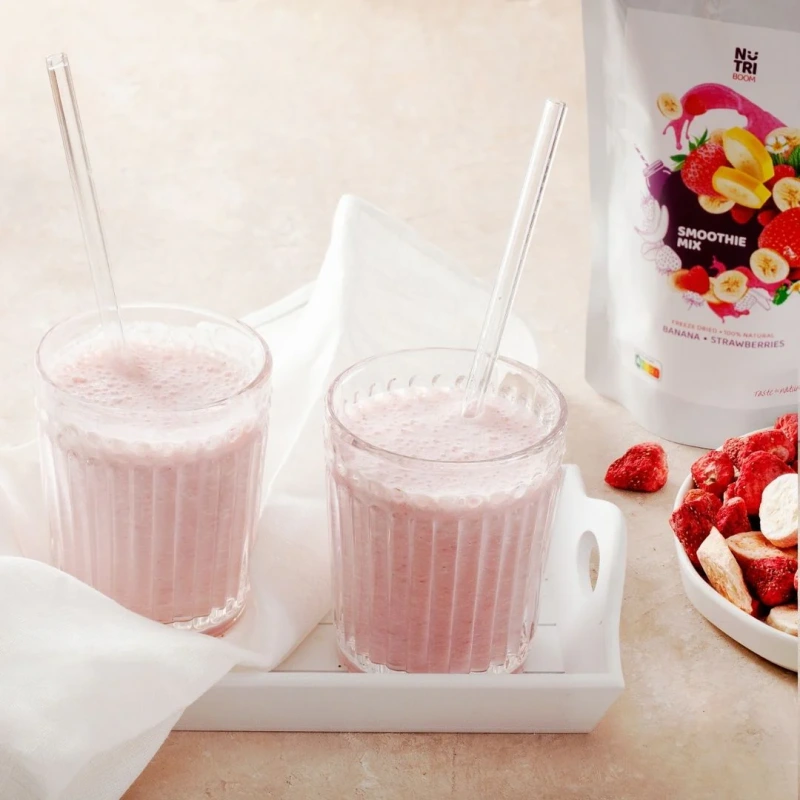 Smoothie instantný nápoj z lyofilizovaného ovocia - Mix JAHODY, BANÁN (500ml / 20g)