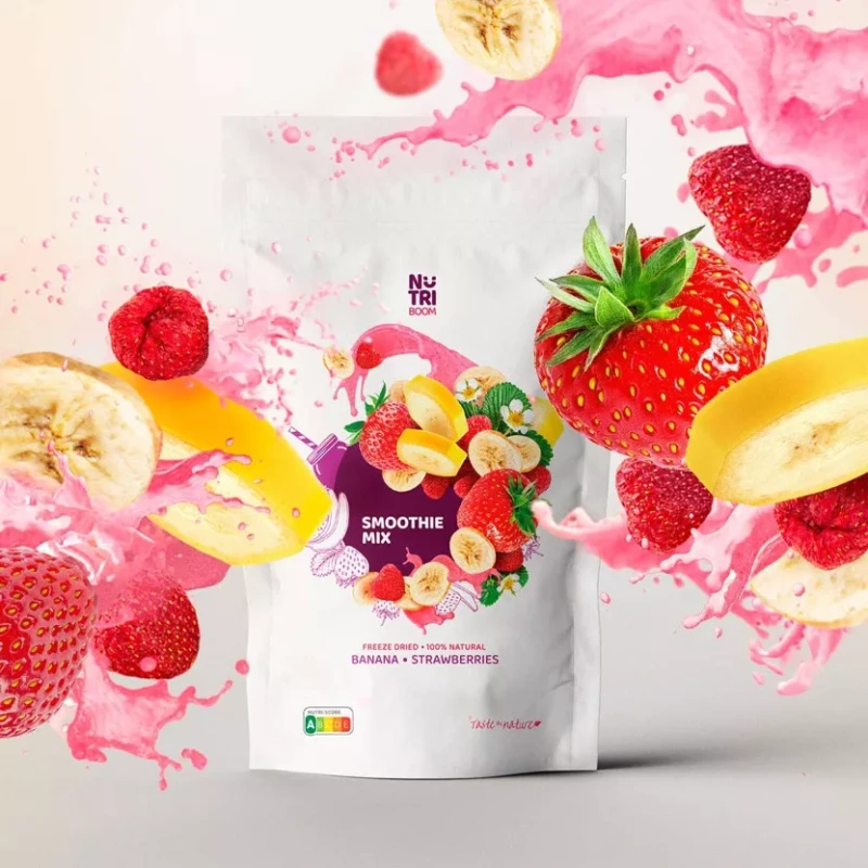 Smoothie instantný nápoj z lyofilizovaného ovocia - Mix JAHODY, BANÁN (500ml / 20g) 3