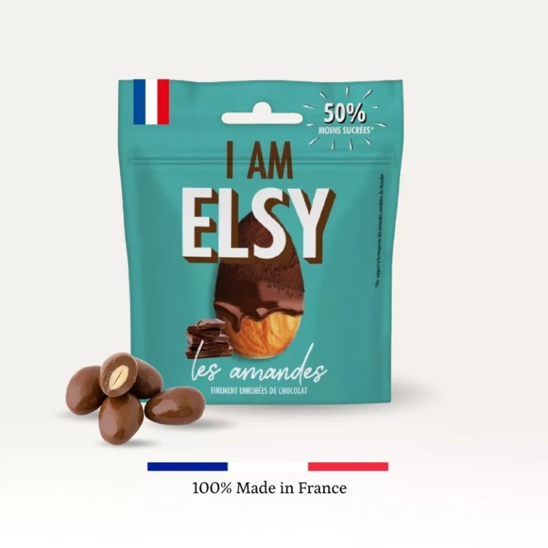 Jemne pražené mandle obaľované v čokoláde 75g (50% menej cukru)