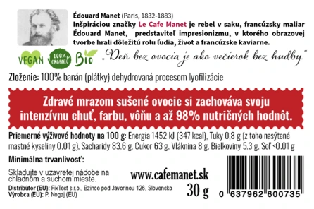 Mrazom sušené ovocie BANÁN - lyofilizované 2